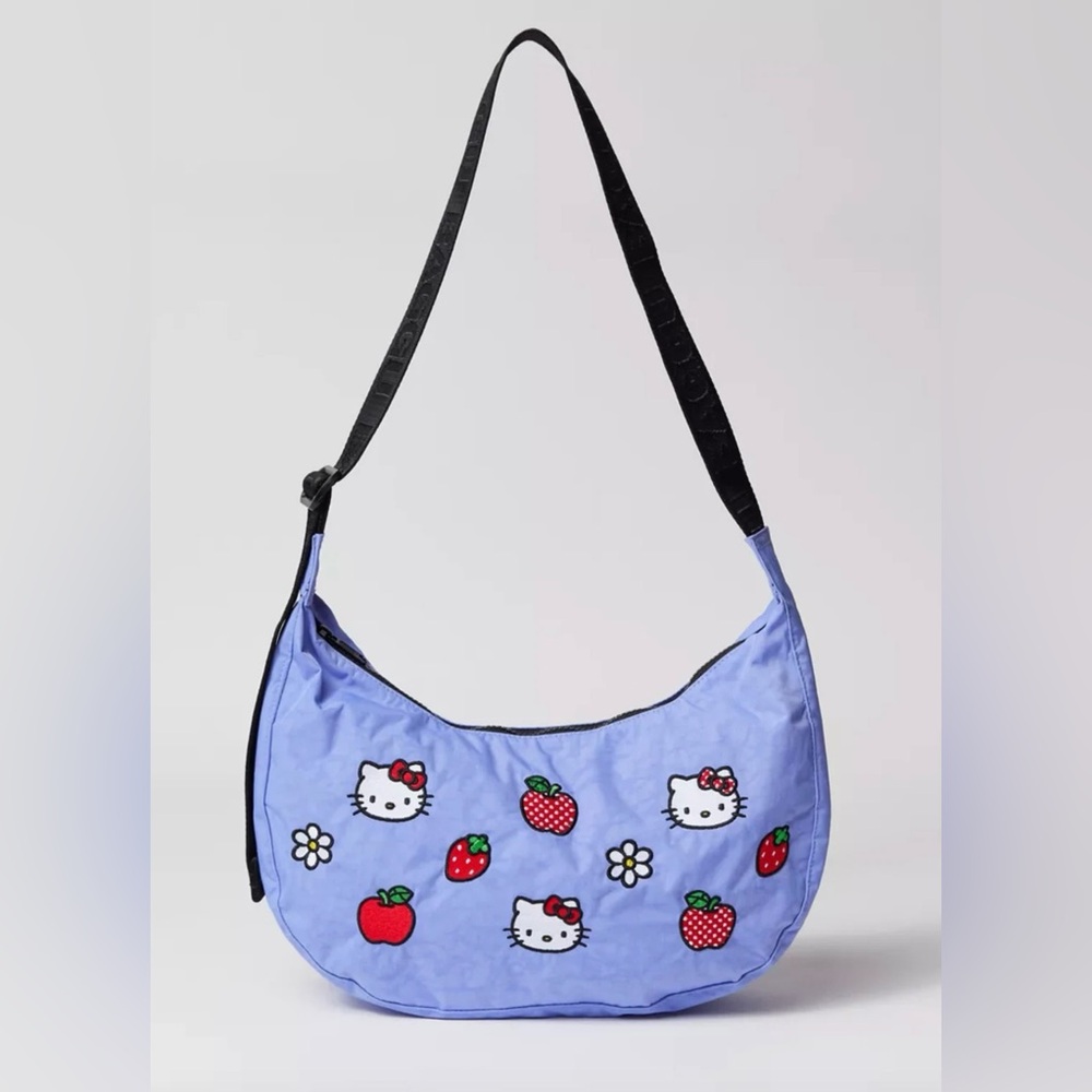 Baggu x Hello Kitty Medium Nylon Crescent Embroidered Bag NWT